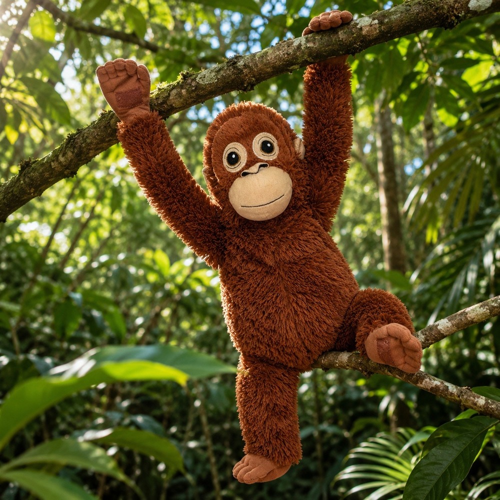 Punch Monkey Ikea Djungelskog Orangutan Plush 24" Velcro Hands Feet
